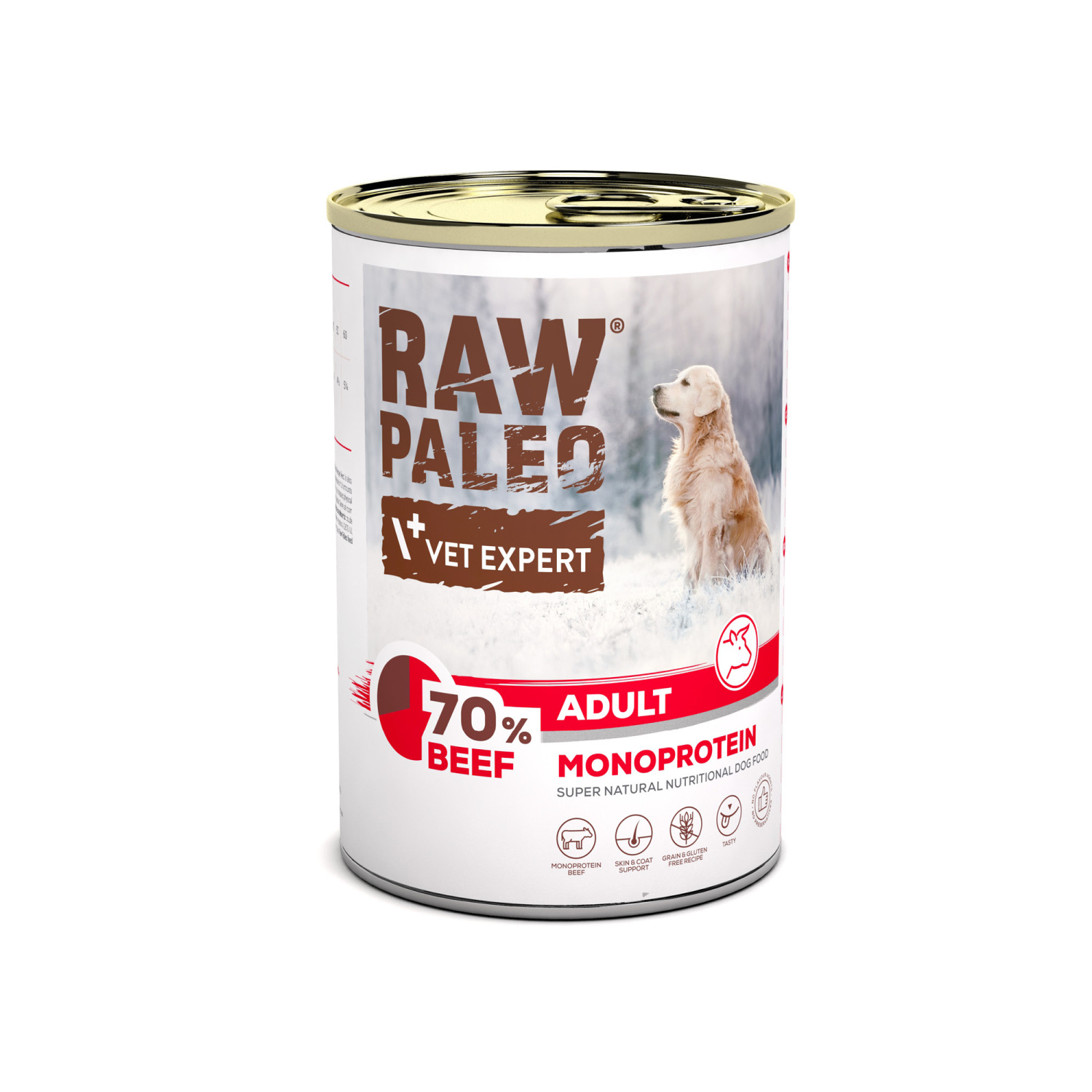 RAW PALEO ADULT DOG BEEF 400g - mokra karma dla psów dorosłych monoproteina z wołowiną