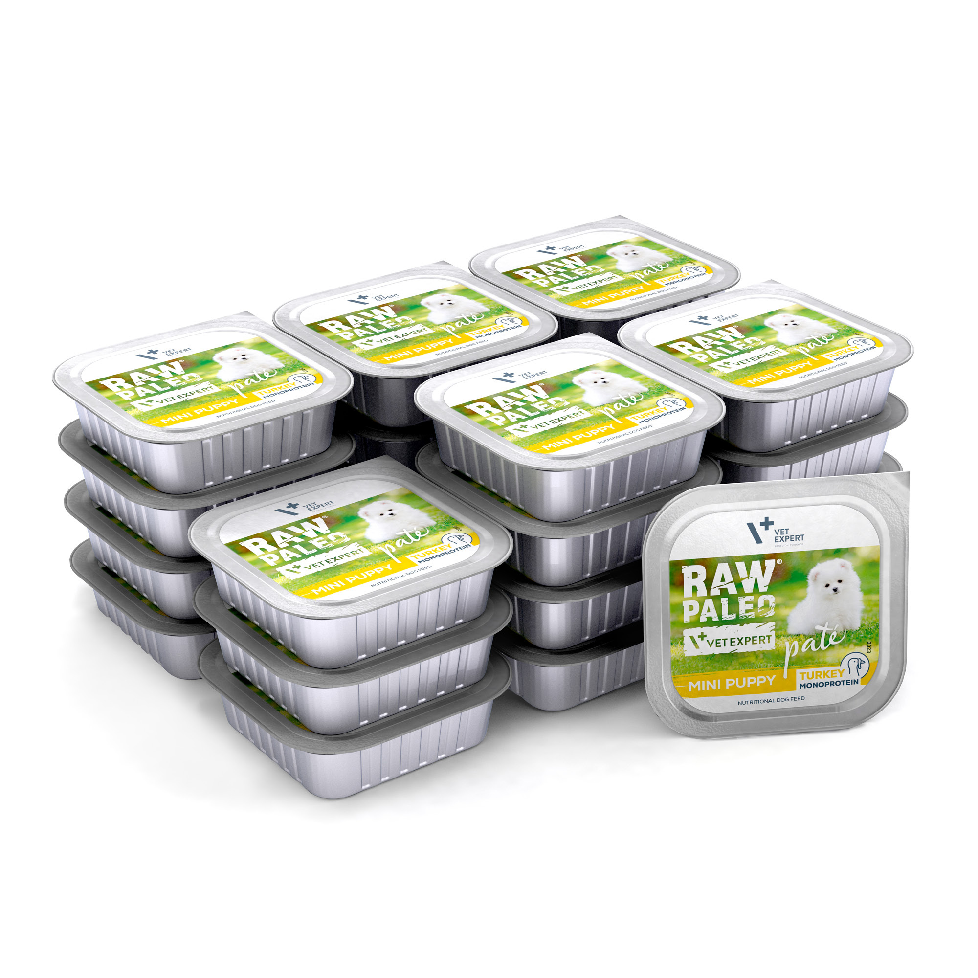 RAW PALEO PATE MINI PUPPY TURKEY 24x150g - mokra karma dla szczeniąt - indyk