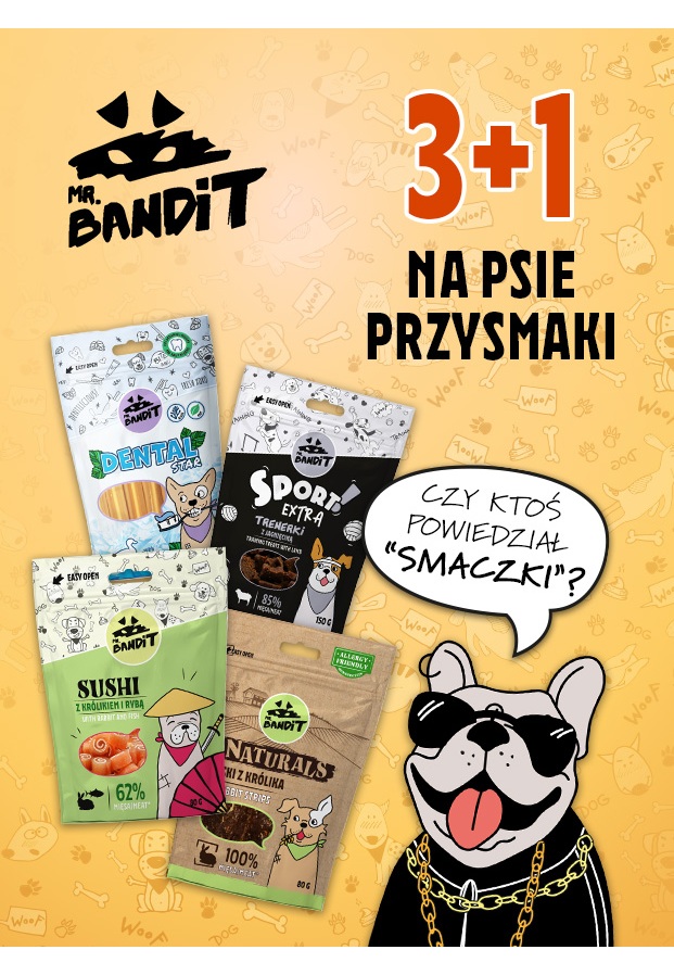 Promocja 3+1 na przysmaki Mr. Bandit dla psa