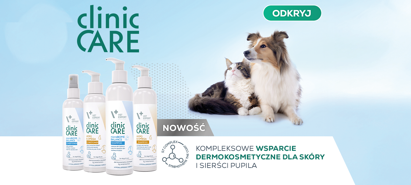 VET EXPERT Clinic Care - kompleksowe wsparcie dermokosmetyczne dla skóry i sierści Twojego pupila