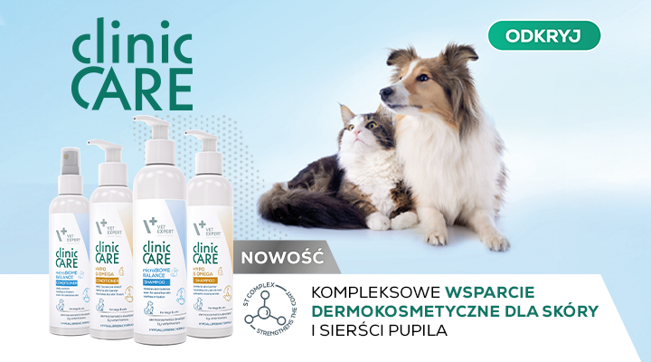 VET EXPERT Clinic Care - kompleksowe wsparcie dermokosmetyczne dla skóry i sierści Twojego pupila